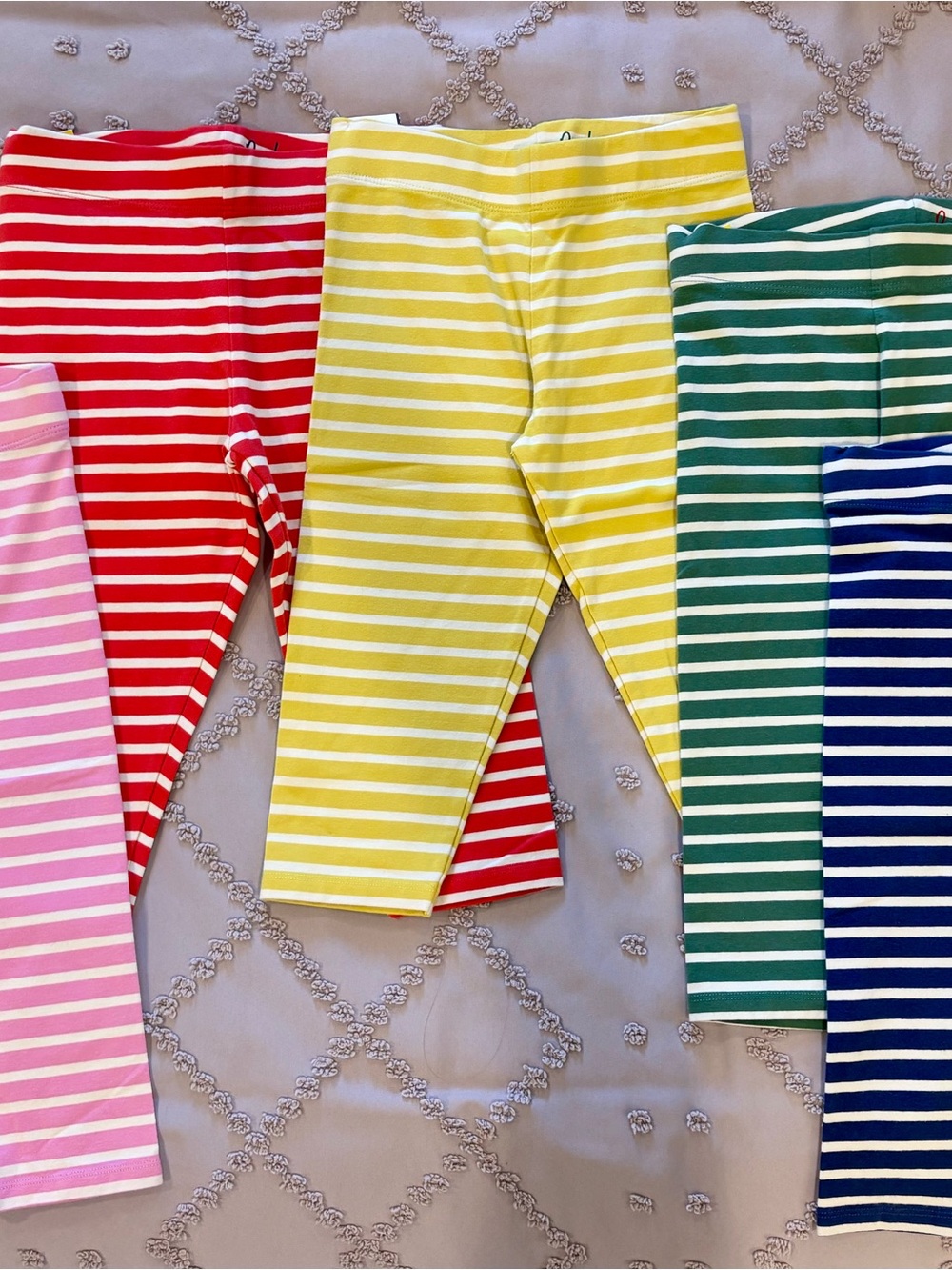 Boden Striped Kids Capri Leggings - Bright Multi Color Pack
